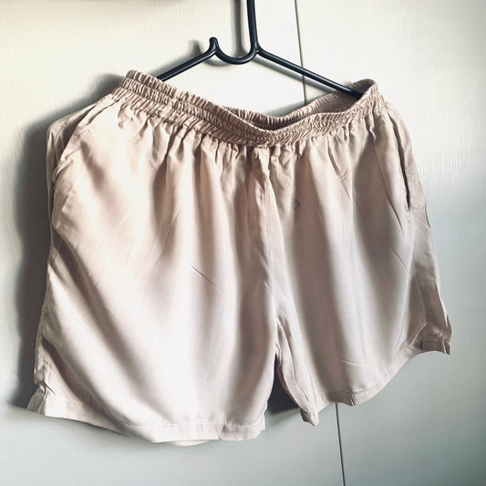 Beige Viscose Shorts