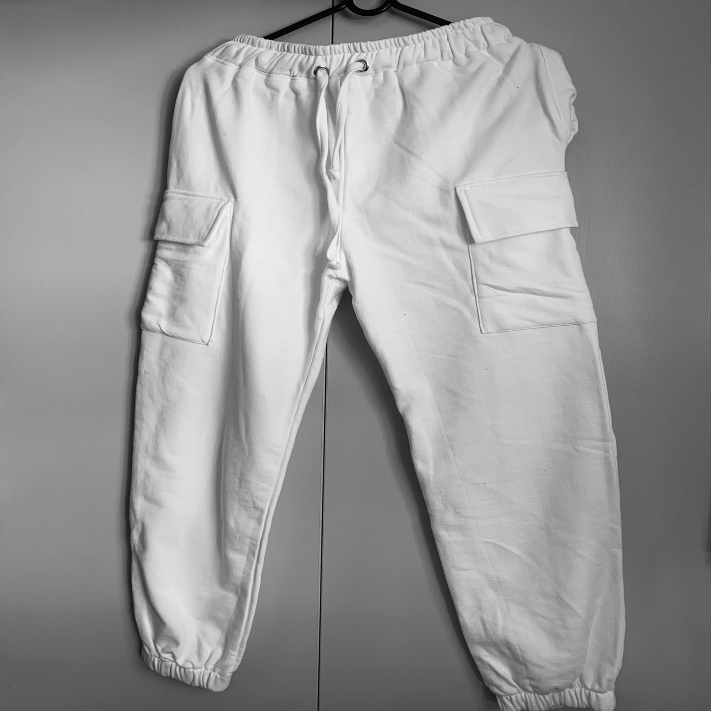 White Cargo Trackpants