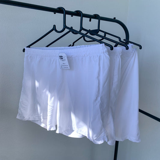 Ladies White Viscose Shorts